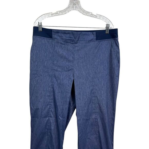 Chico's Zenergy Women Crop Pants Stretch Flat Front Cuffed Rolled Tab Hem Blue 2 - Picture 2 of 5